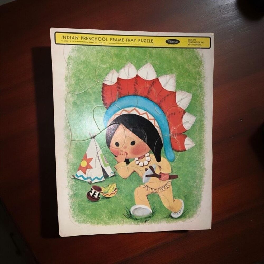 Vintage 1967 Native American Frame Tray Puzzle Whitman